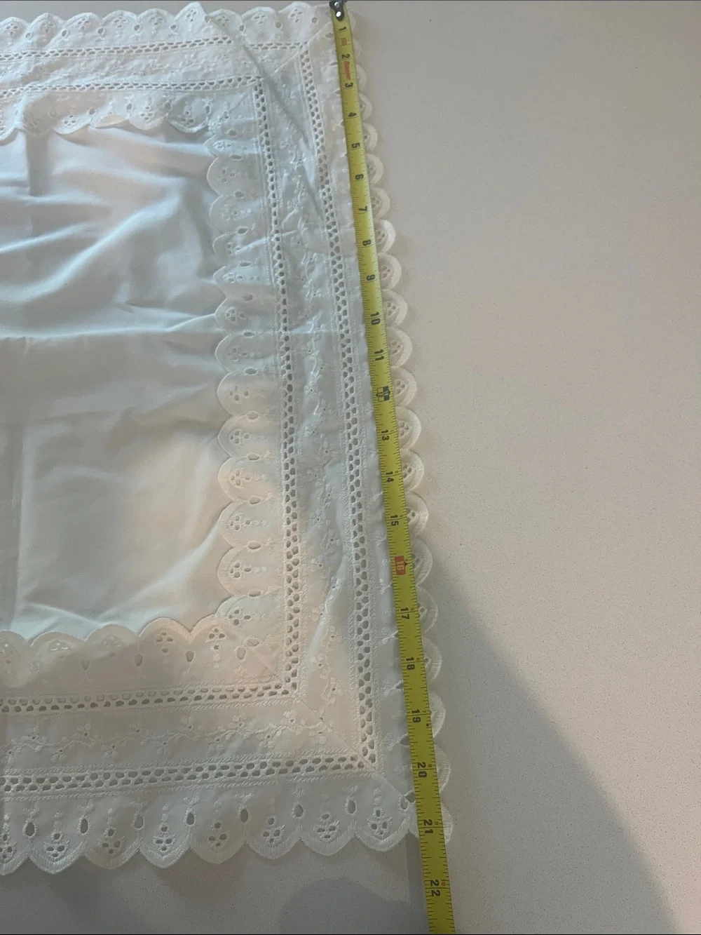 White Eyelet Lace Pillowcase - Unbranded